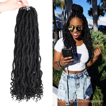 Senegalese Twists Synthetic Braiding Hair Extension 12"18 Inch Crochet Braid Wavy Senegalese Twist Crochet Hair For Black Women